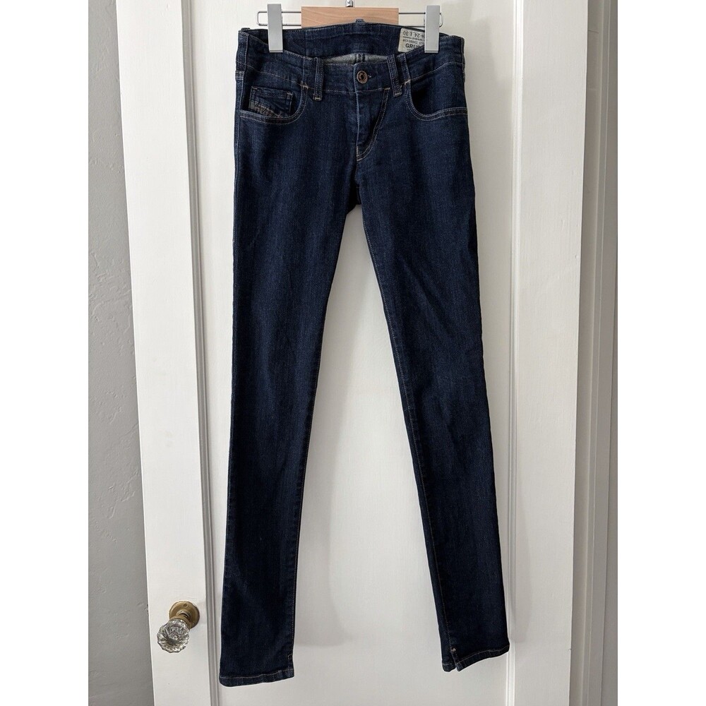 Diesel Grupee Low Rise Skinny Jeans Dark Wash Stretch Indie Sleaze Y2K 24x30